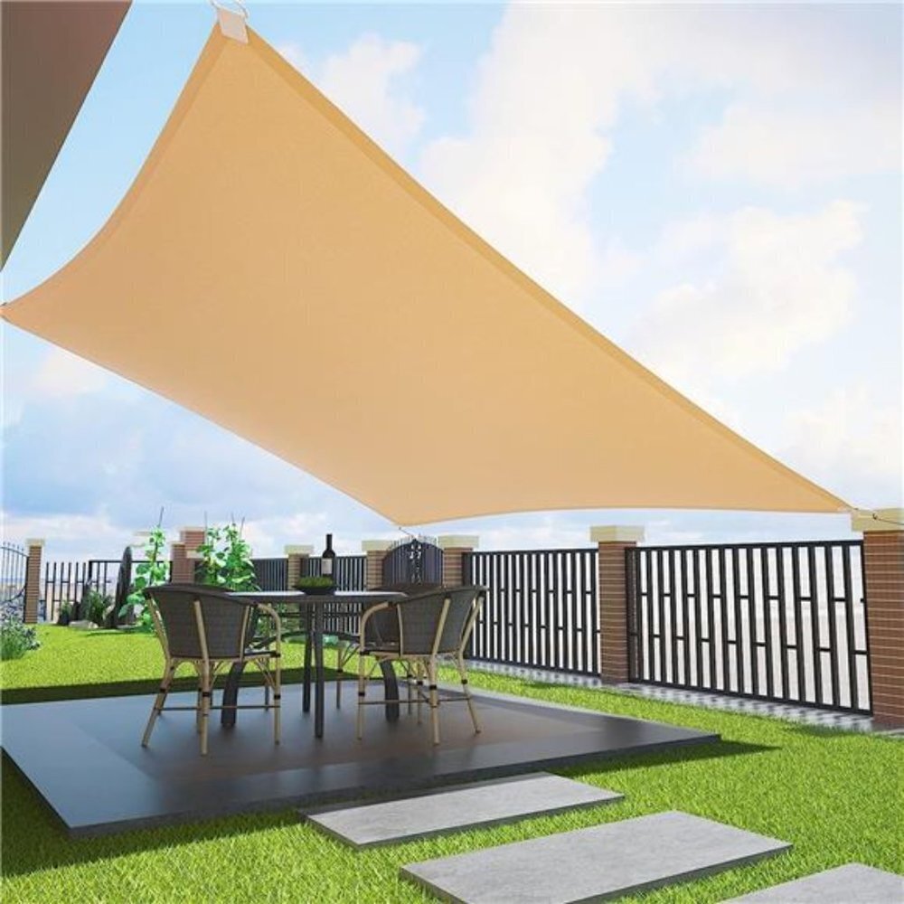 Sun Shade Sails Canopy 10' x 13' Rectangle, 95% UV Blockage, 185GSM Sail